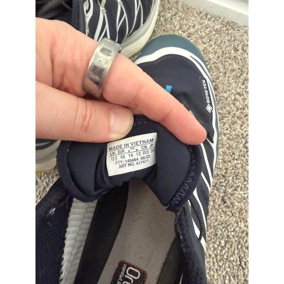 Salomon XT-6 GORE-TEX Sneakers – Night Sky / Acid Lime – Men's 13 - Picture 8 of 9